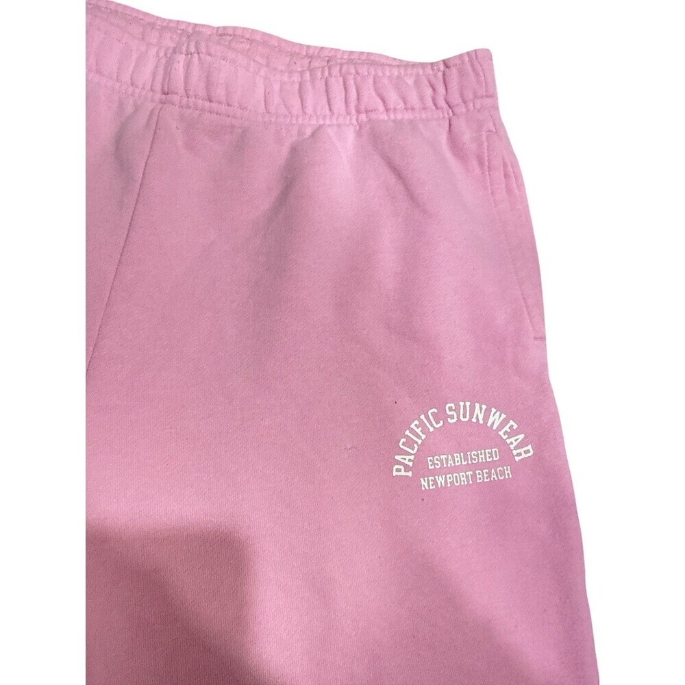 PacSun Pink Fleece Jogger Sweatpants Women’s Medium Pacific Sunwear Logo Lounge - Picture 3 of 8